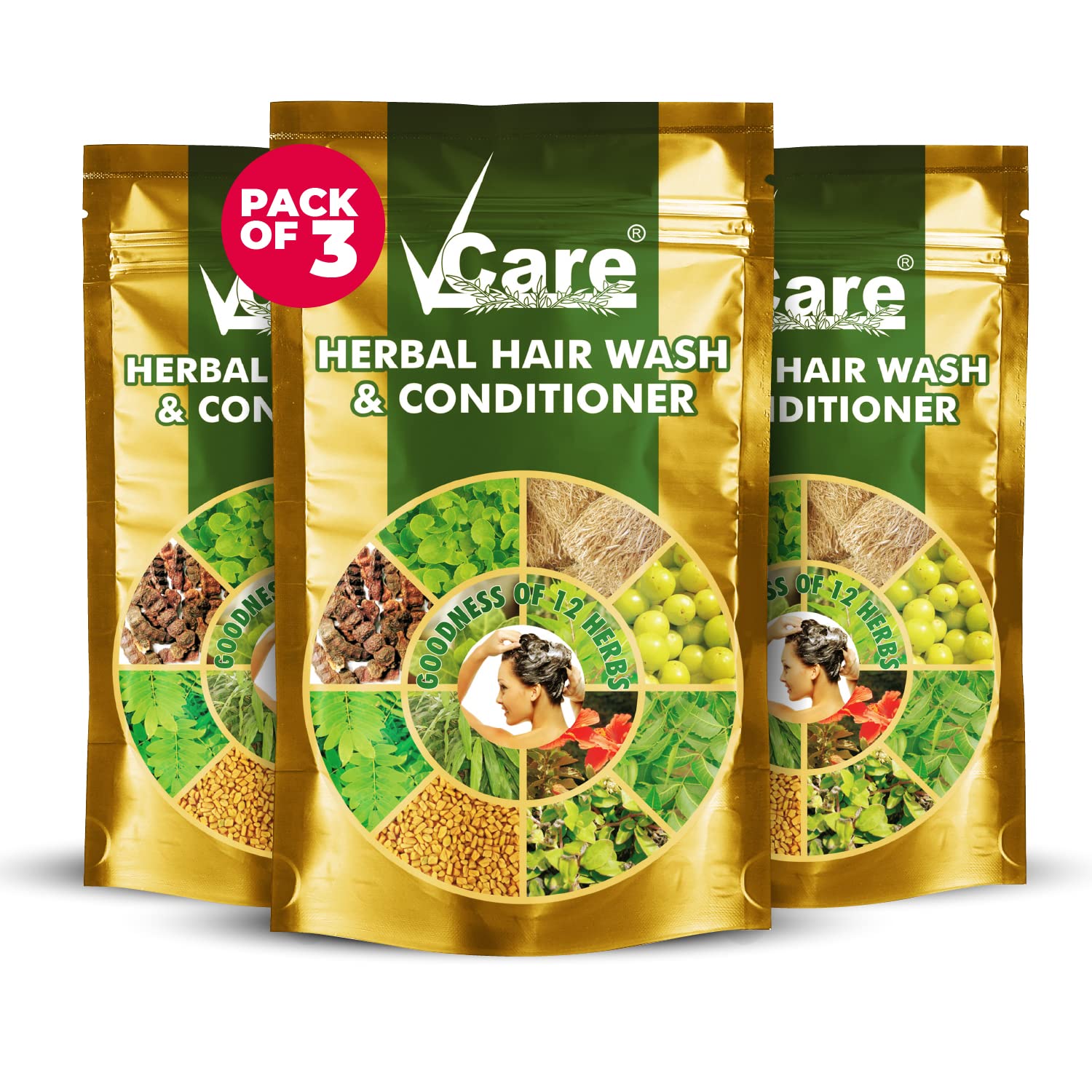 VCare Herbal Hair Wash Powder And Conditioner