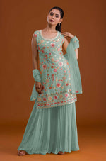 Thumbnail for Anaita Sky Blue Georgette Suit with Embroidered Multi Work