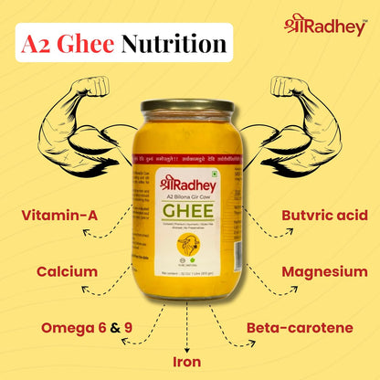 Shreeradhey A2 Bilona Gir Cow Ghee | Bilona Ghee 100% Pure | Churned From Curd | Homemade Organic Authentic Cow Ghee - Distacart