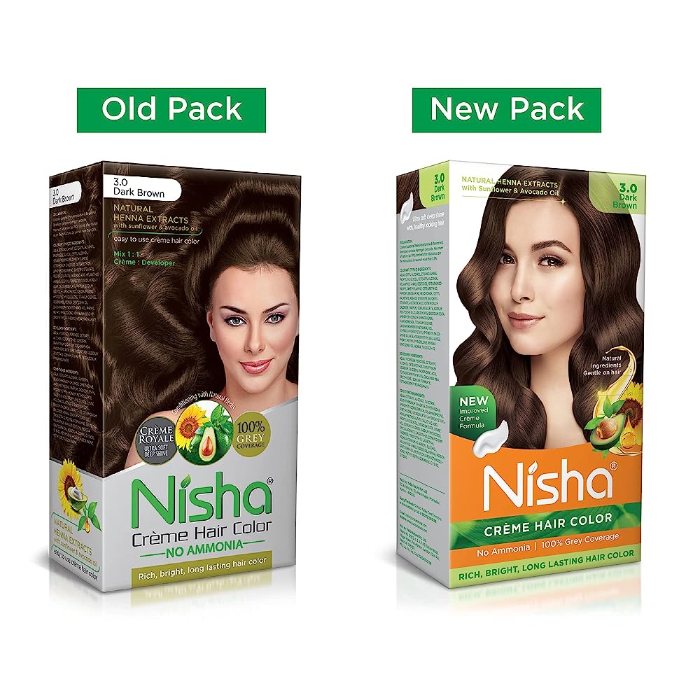 Nisha Creme Hair Color Dark Brown - Distacart