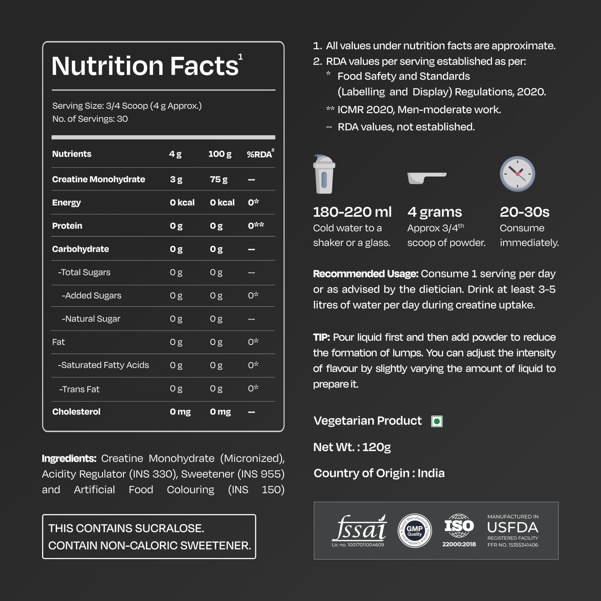 Nutrabay Gold Micronised Creatine Monohydrate Powder 3000 mg Creatine per Serving, NABL Lab Tested – Increases Muscle Mass, Strength & Power – Pre/Post Workout Supplement – 120g, Cola