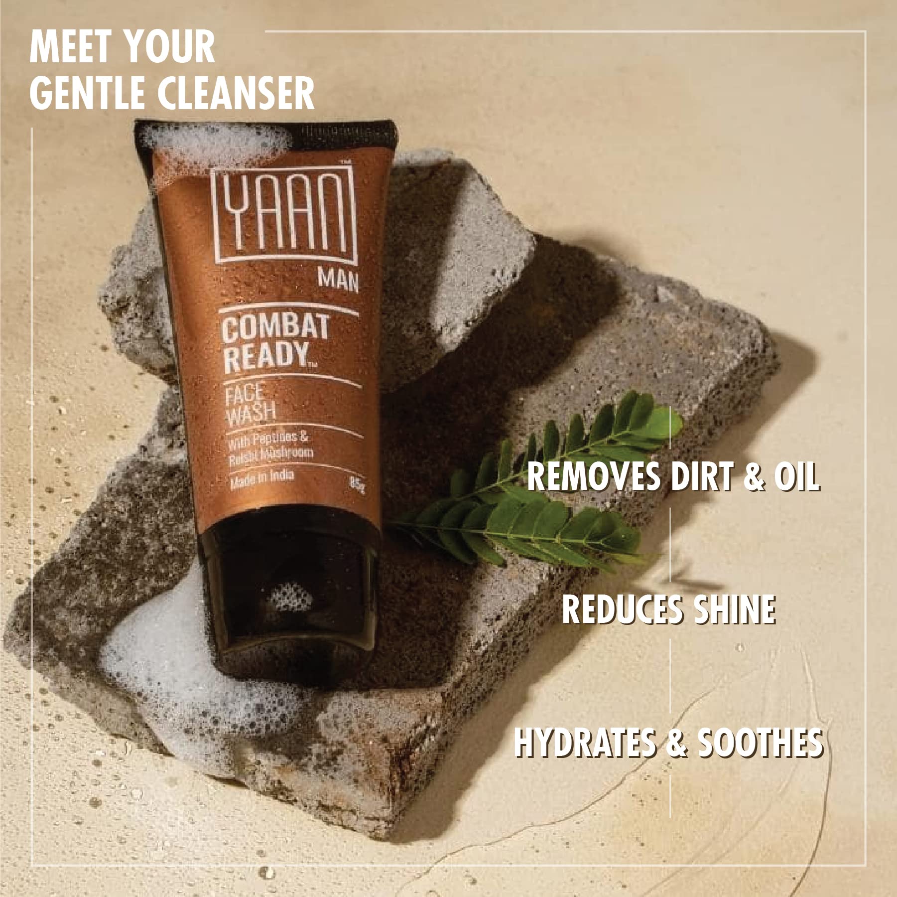 Yaan Man Face Wash, 85 g | Hydrating, Sulfate-Free, Gentle Cleanser for Men | For all skin types | Non-drying | Daily Use