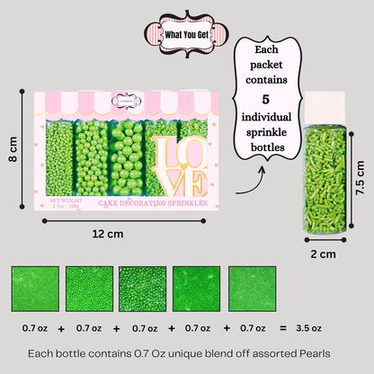 sprinkles for cakes cupcakes decoration usp 11pea green