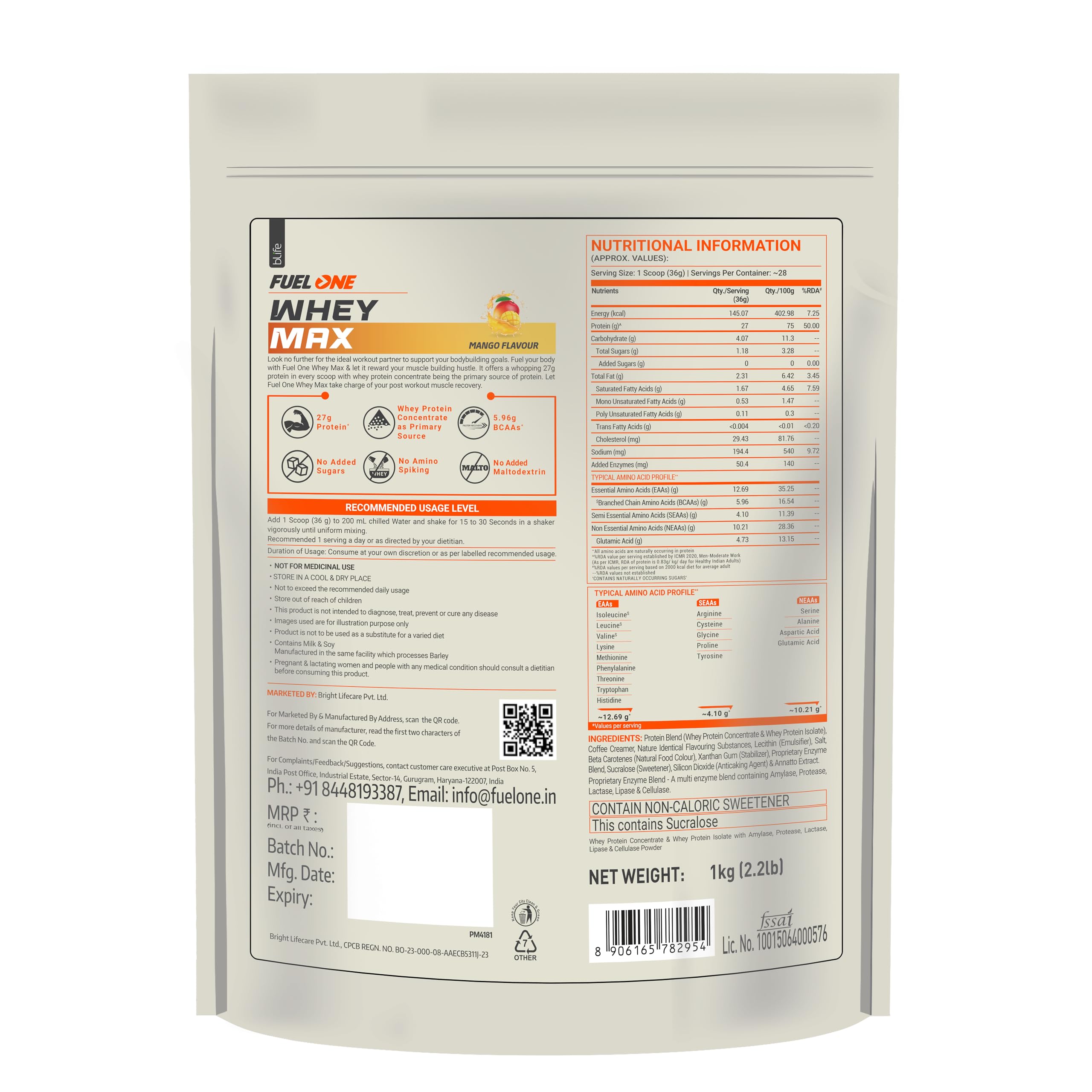 Fuelone Whey Max Pouch Pack