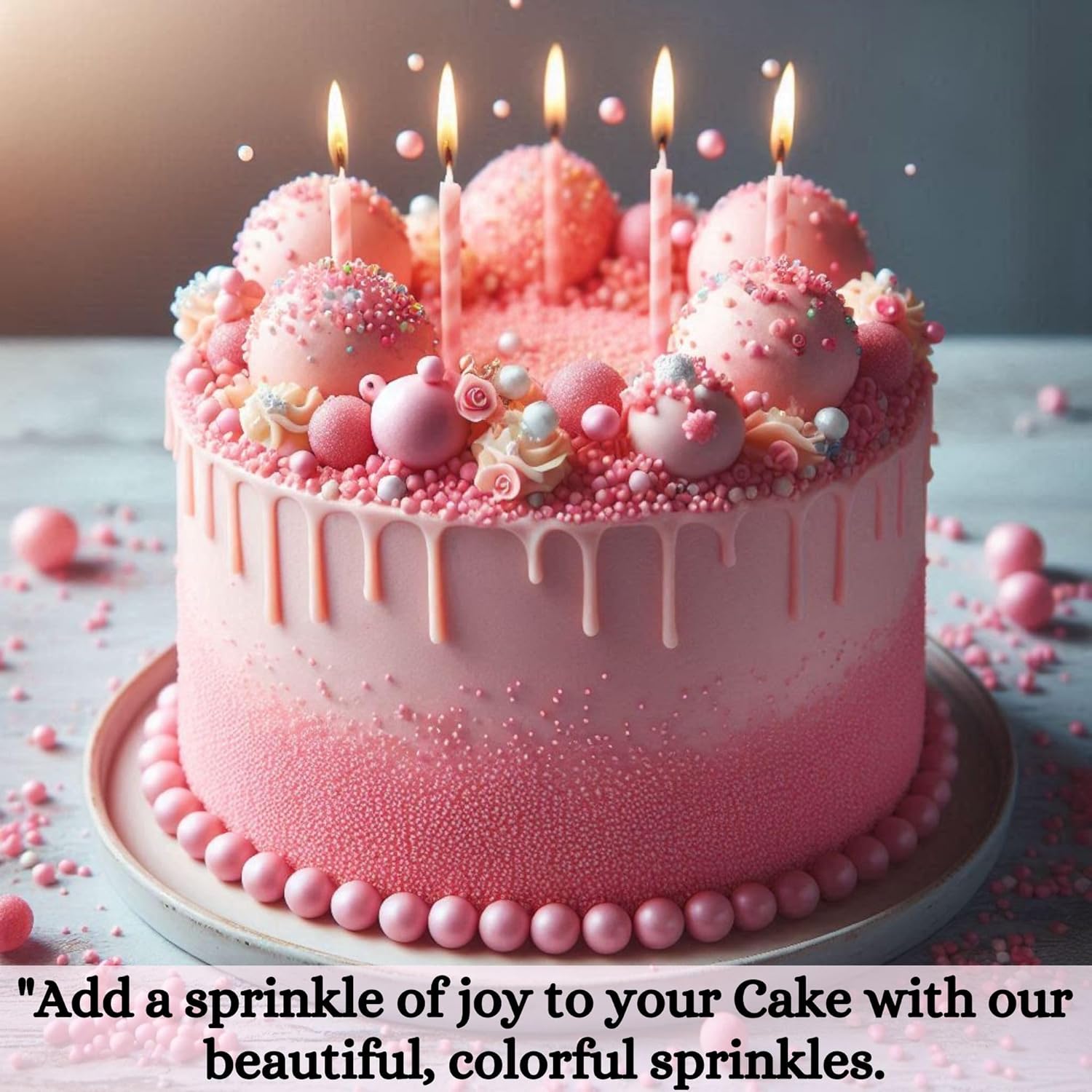 baby pink sprinkles bottle for decoration bottle 100 g