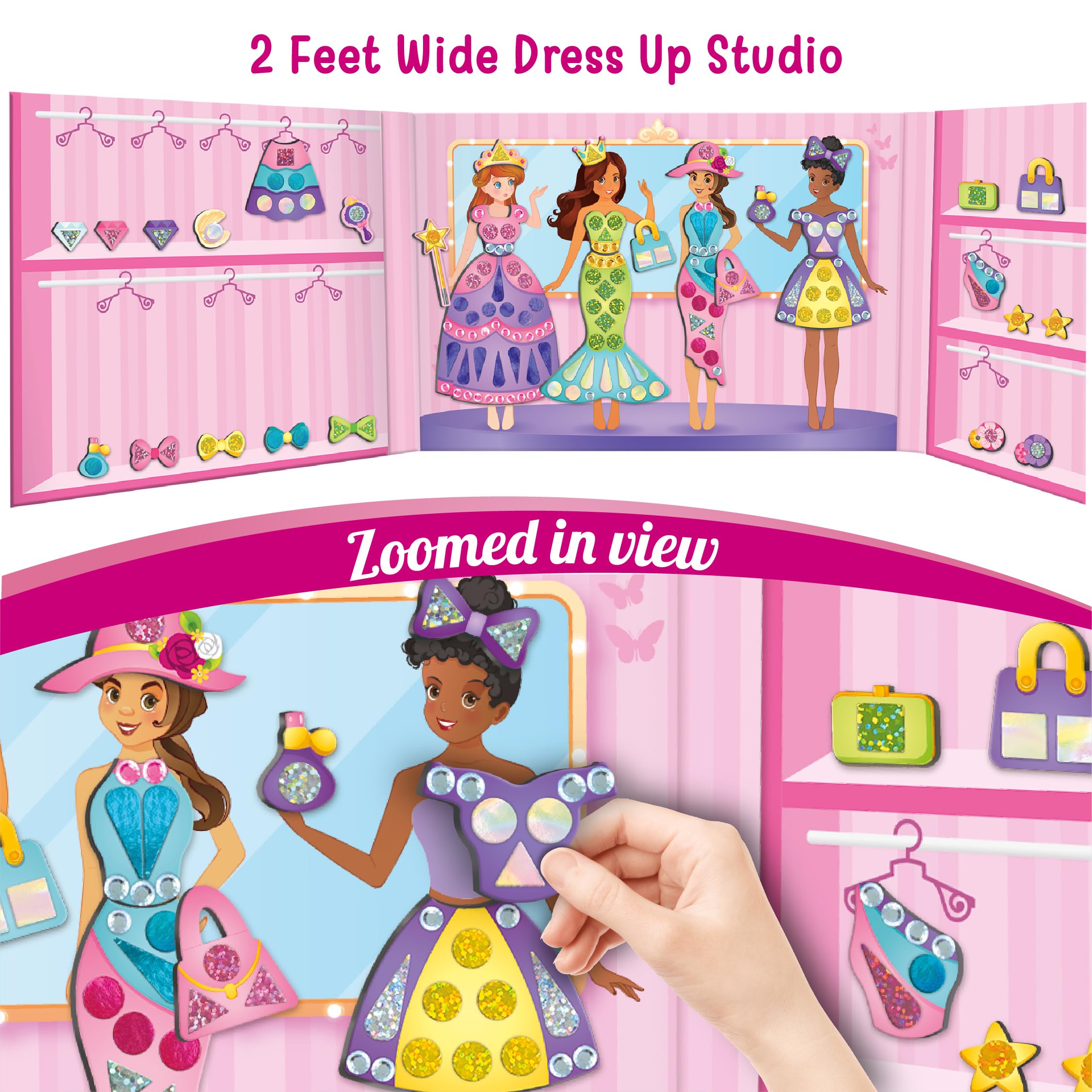 Imagimake DIY Magnetic Dress-Up Princess |Pretend Play Magnetic Toys for Kids | 30 Magnetic Dresses & Accessories | Interchange & Create Unlimited Outfits | Birthday Gift for 3,4,5,6,7,8 Year Old Girl