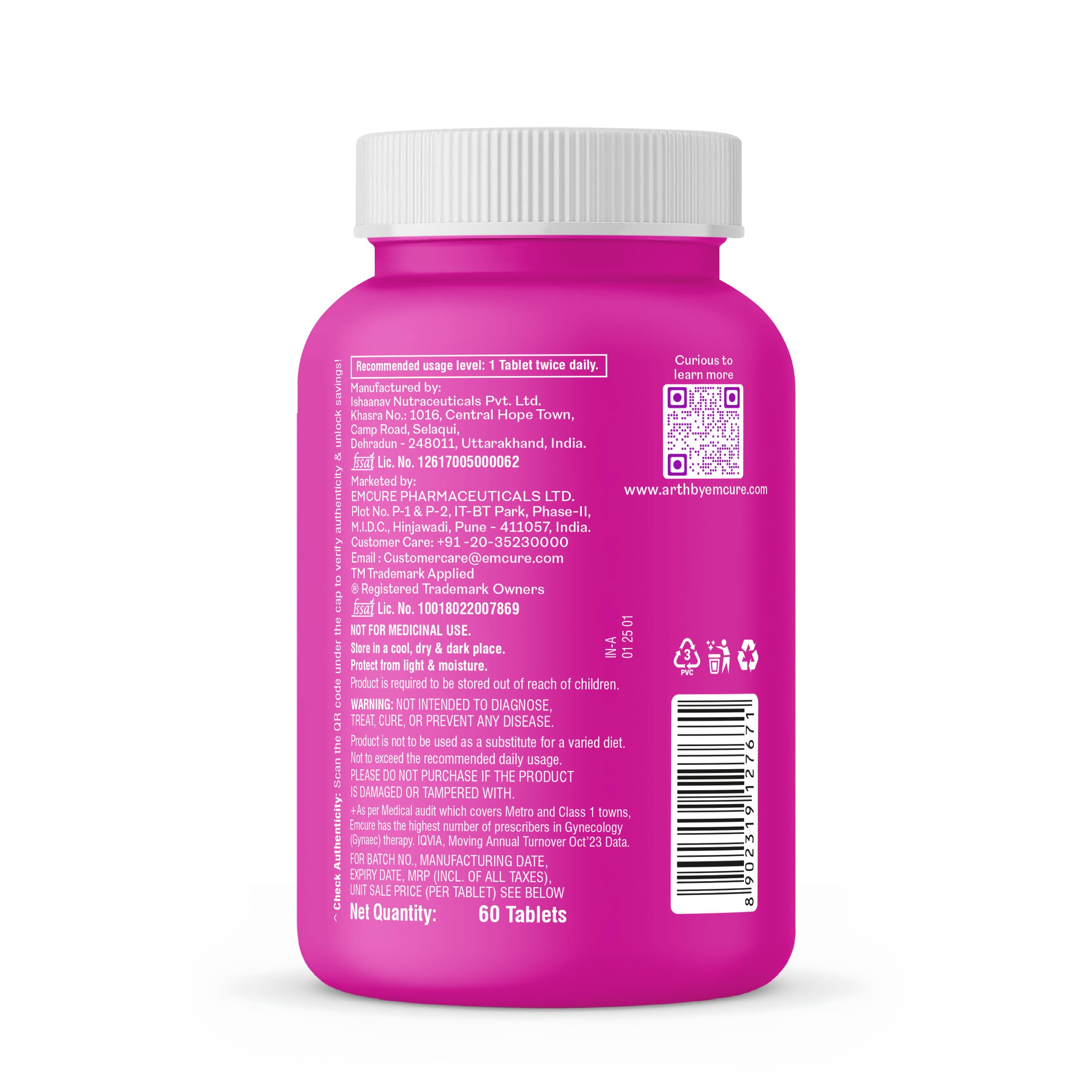 Arth Perimenopause Support | Menopause Supplement for Women to Help with Hot Flashes, Mood Swings, Night Sweats & Hormonal Balance with Ashwagandha, Chasteberry & Soy Isoflavones | 60 Veg Tablets