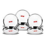 Thumbnail for Sumeet Stainless Steel Plates - Set of 6, Silver - Dista