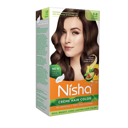 Nisha Creme Hair Color Dark Brown - Distacart