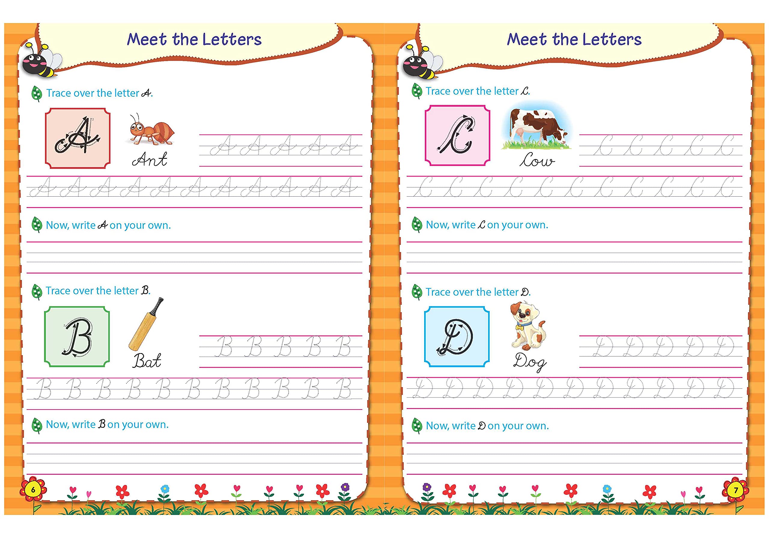 Scholars Hub Cursive Writing Books Combo (Vol 0,1) (For Ages 4-6)- Capital Letters, Small Letters & Word Family | Pack Of 2 Books - Dista