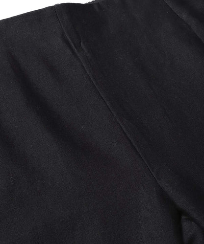 Juniper Women's Black Solid Cotton Flex Straight Fit Pants With Lace & Gota Work - Distacart