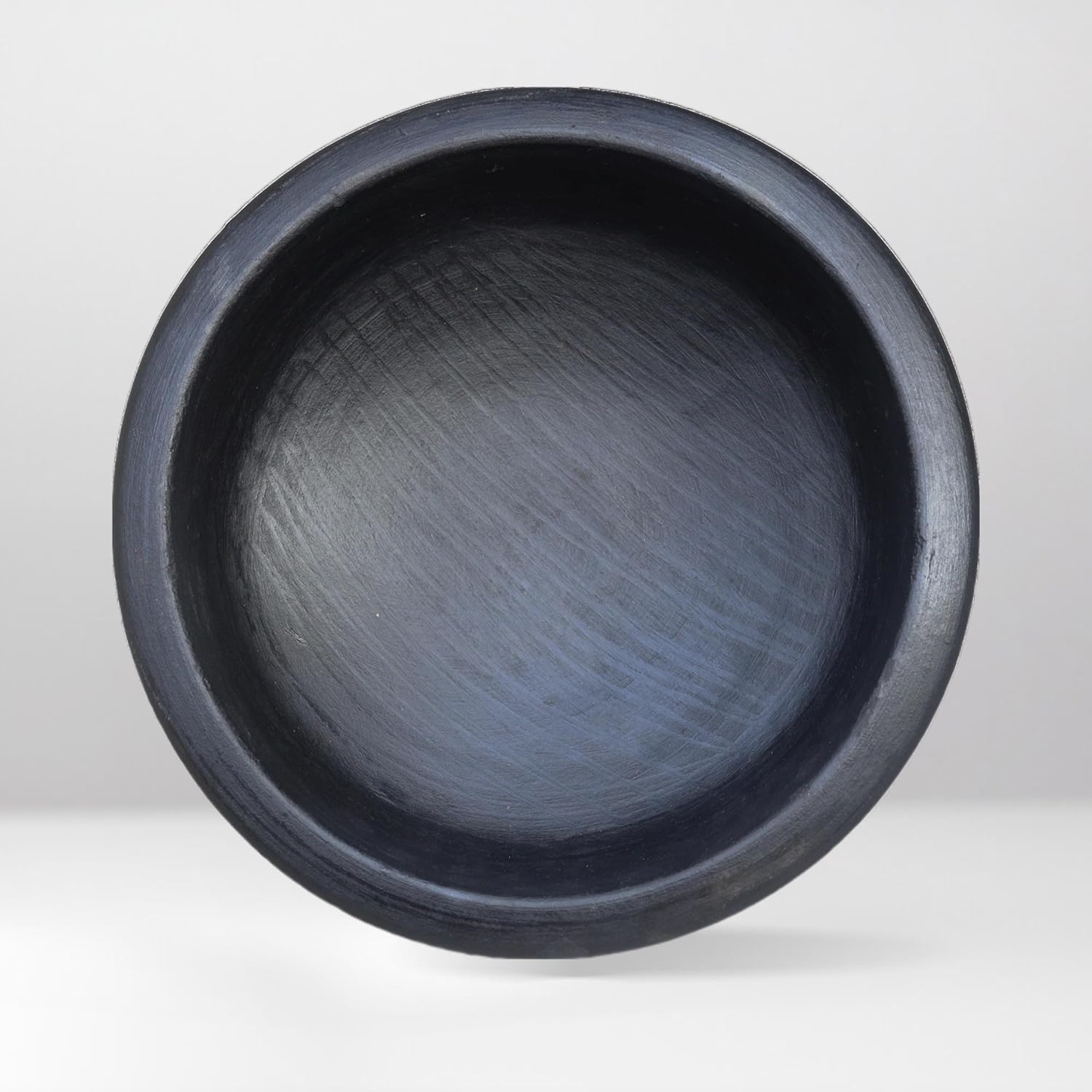 Craftsman India Online Deep Burned Uncoated Clay Pot for Cooking and serving Combo 1 & 2 Liter|Black - Dista