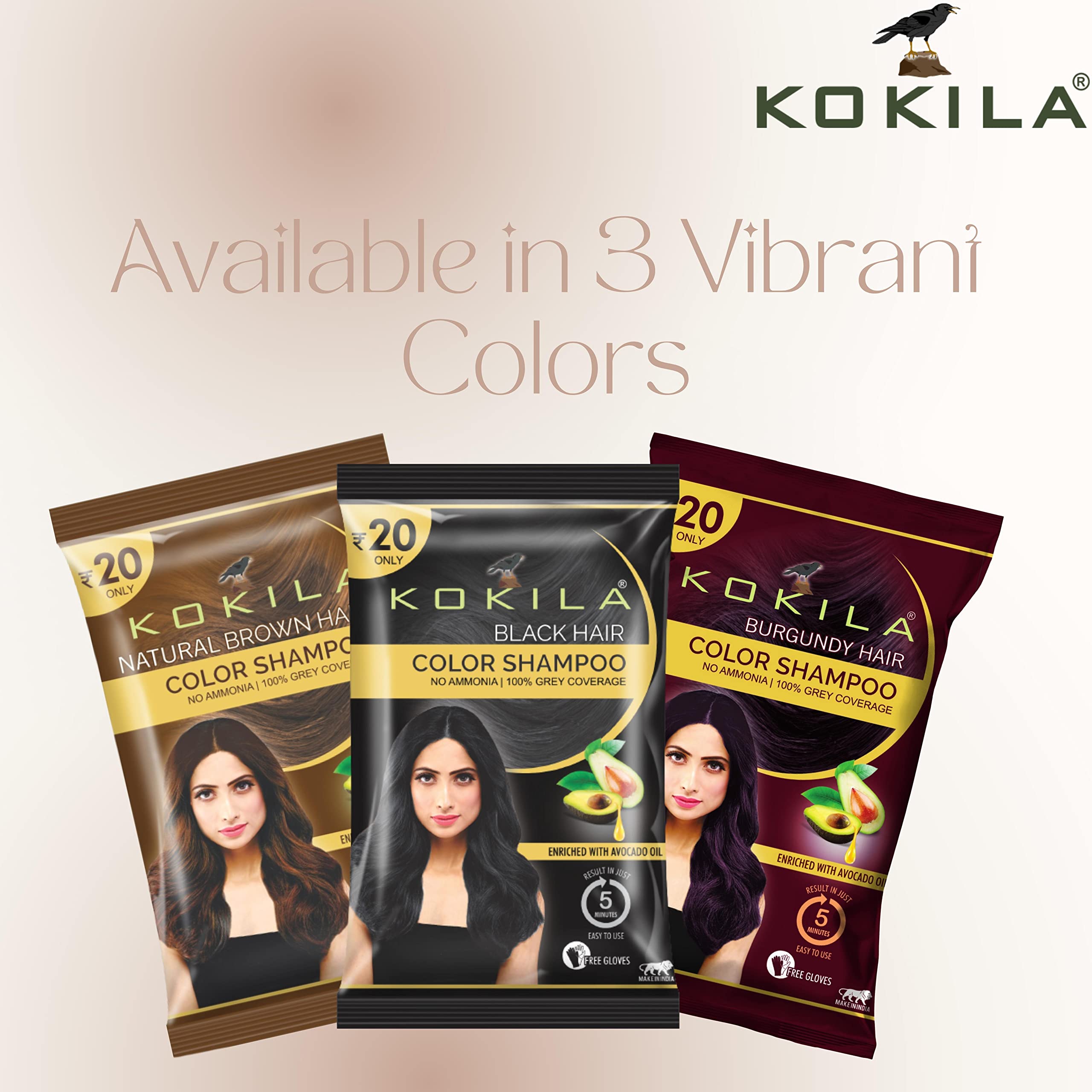 Kokila Insta Shampoo Hair Colour For Men & Women