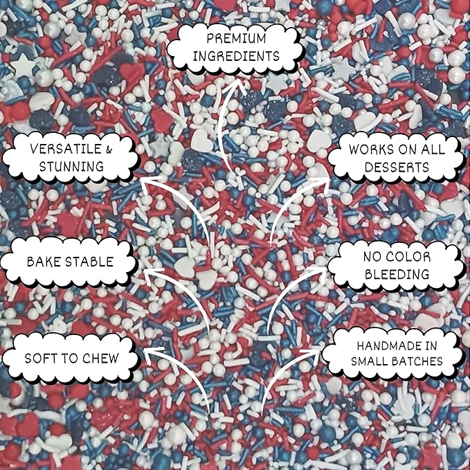 patriotic sprinkles for decoration 02 120 gm