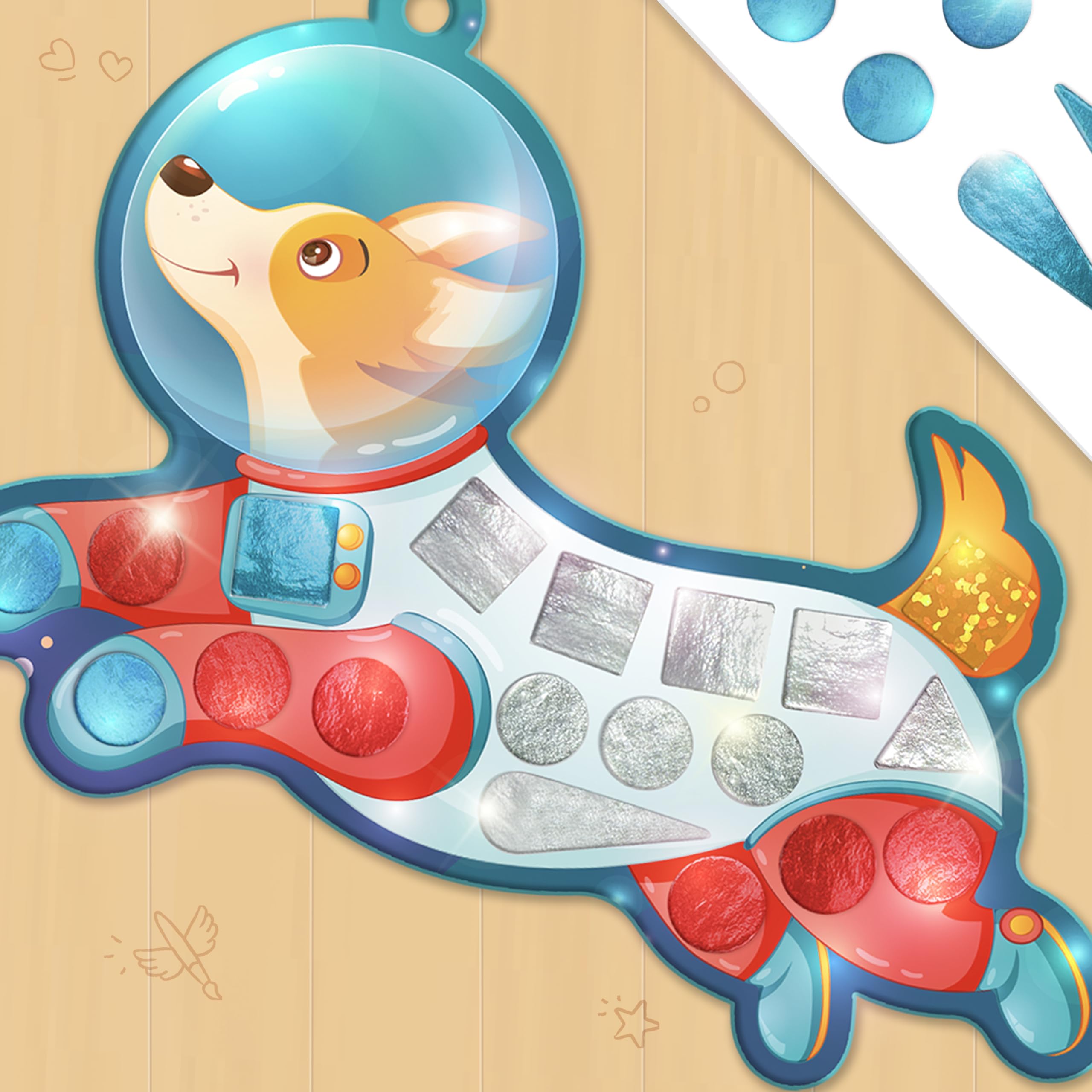 Imagimake Mirror Mosaic Space Theme Kids Art Set | DIY Craft Kit with Foil Stickers | Birthday Gift for Boys and Girls Ages 3-8 | Travel Toys | Crafts for Kids Ages 4-8