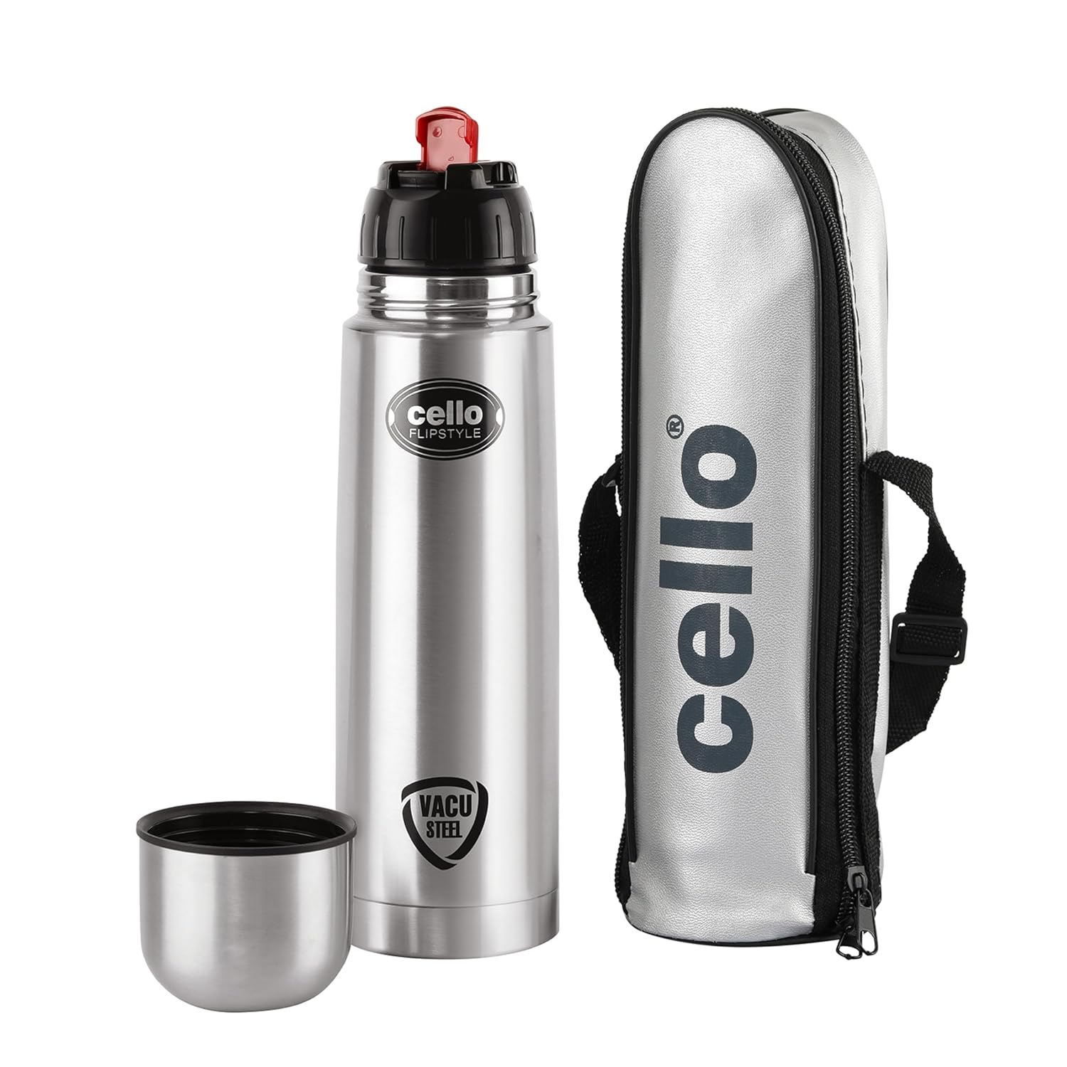CELLO Flipstyle Insulated Stainless Steel Flask Water Bottle with Jacket For Daily Use 1000 ml - Dista