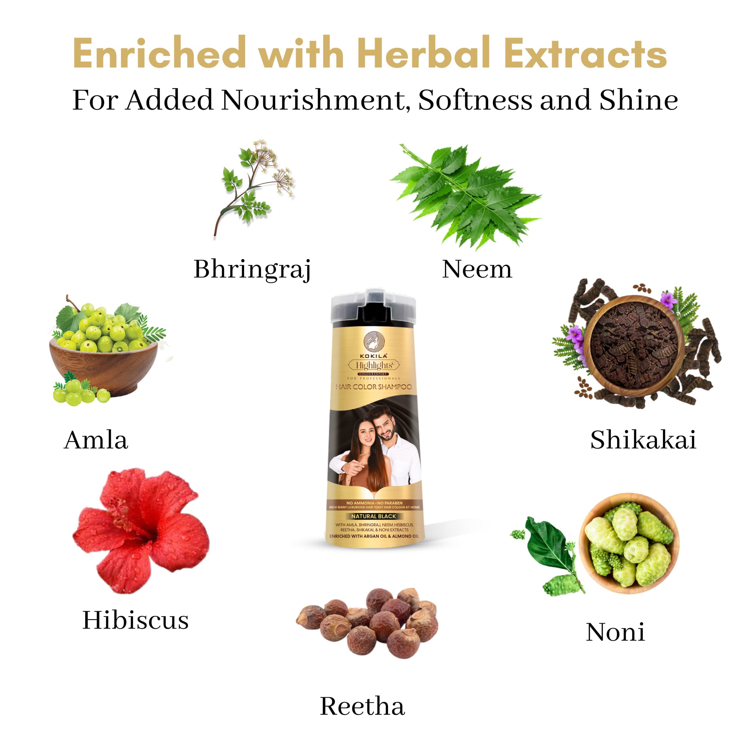 Kokila Shampoo For Men & Women, No Ammonia, No Paraben