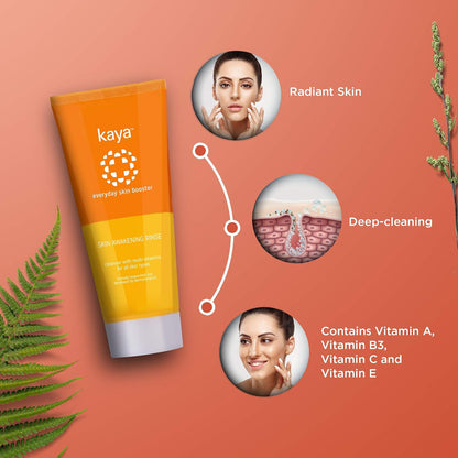 Kaya Skin Awakening Rinse Face Wash with Niacinamide, Vitamin C, A & E for All Skin Types - Distacart