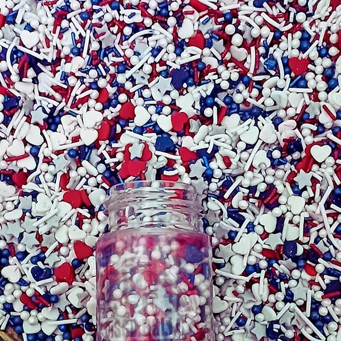 patriotic sprinkles for decoration 03 120 gm