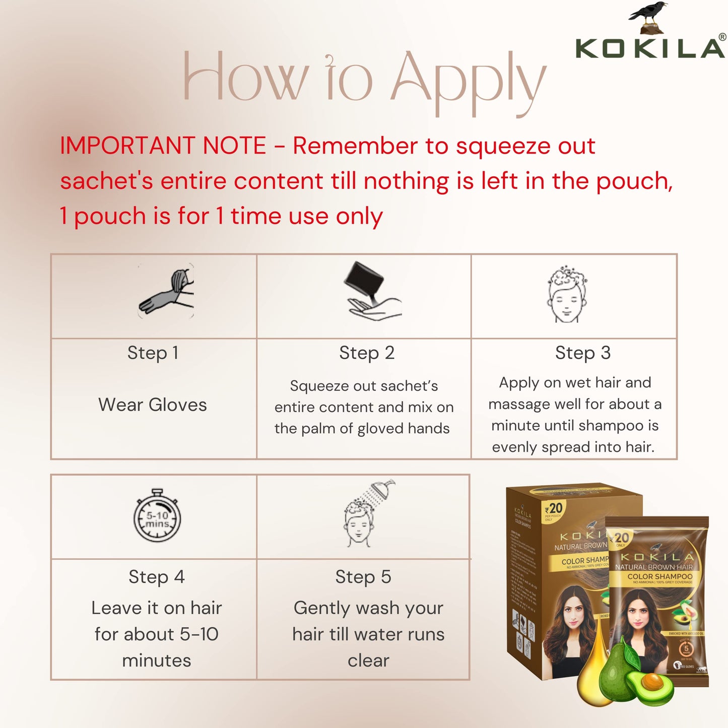 Kokila Color Shampoo/Hair Color For Men & Women