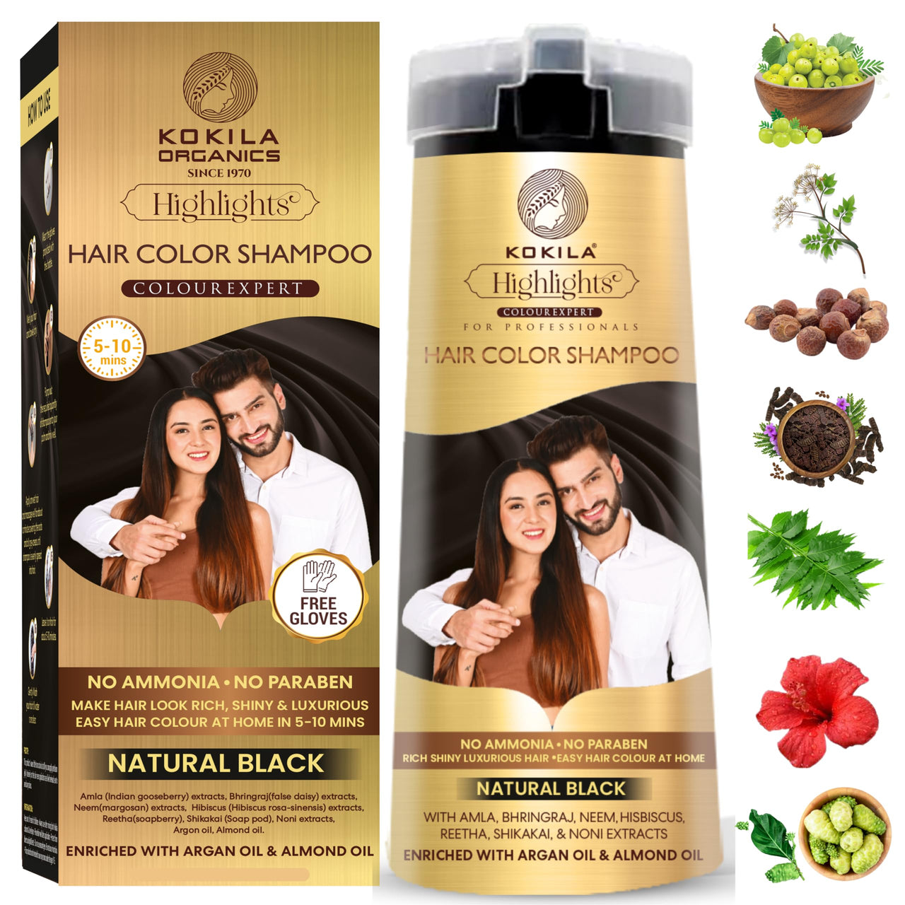 Kokila Shampoo For Men & Women, No Ammonia, No Paraben