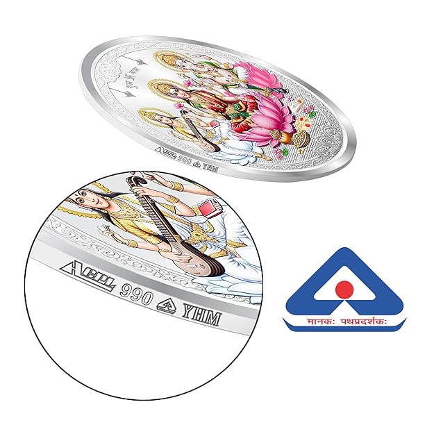 ACPL Precious Moments BIS Hallmarked Ganesh Lakshmi And Saraswati Silver Coin 999 Pure