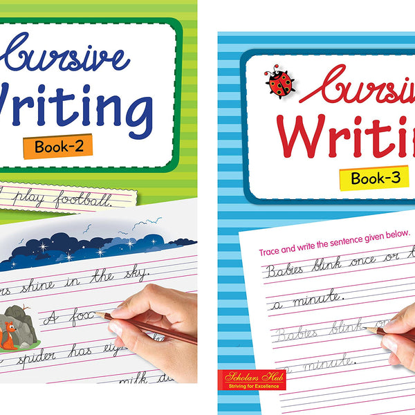 Scholars Hub Cursive Writing Books Combo (Vol. 2,3) (For Ages 6-8)-Sentences | Pack Of 2 Books - Dista