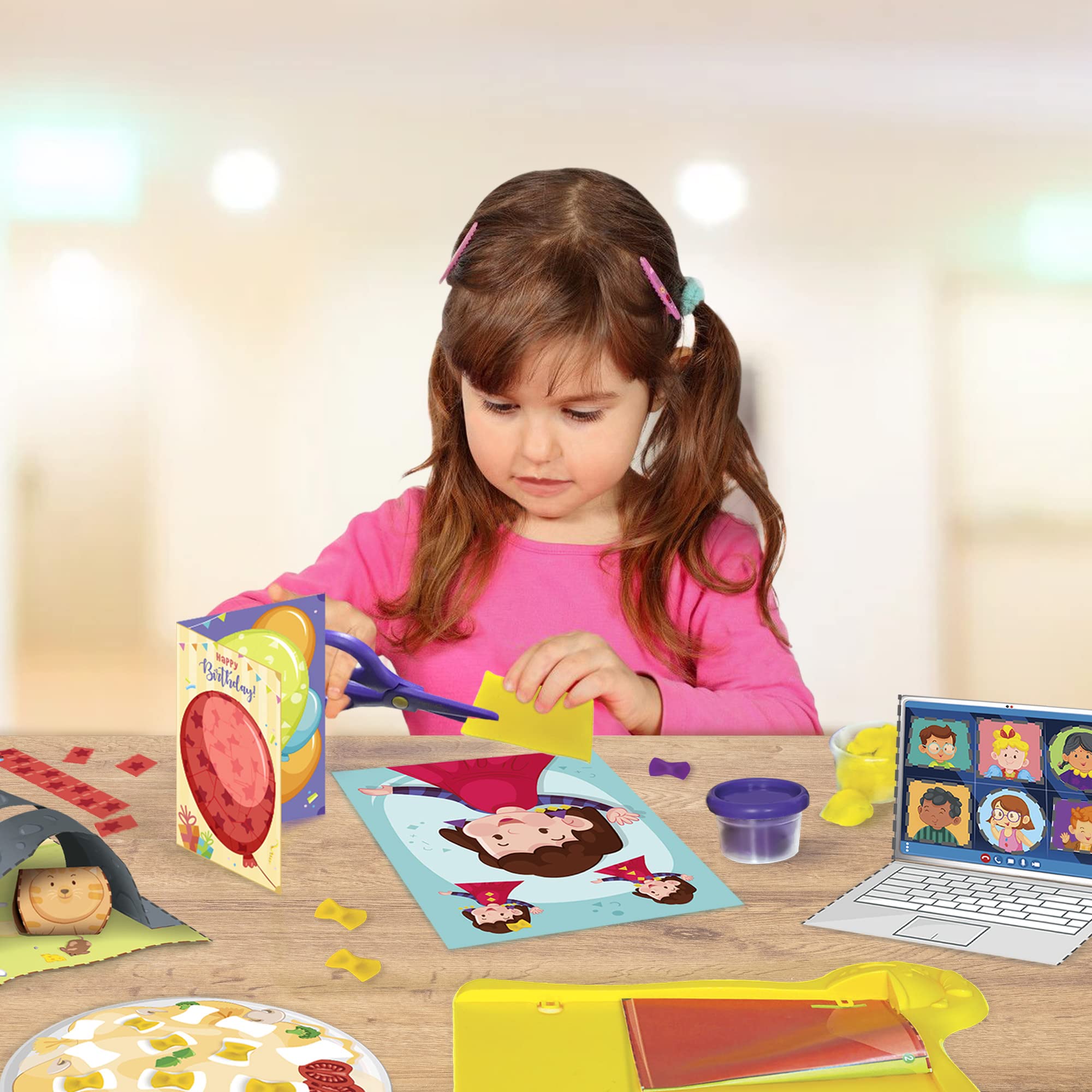 Imagimake My First Craft Kit | 25 Craft Activities in Scissor Skills Activity Book | Toddler Arts and Crafts for Kids Ages 3,4,5,6 | Toddler Girls Toys | Perfect Gifts for 3 Year Old Girl and Boy