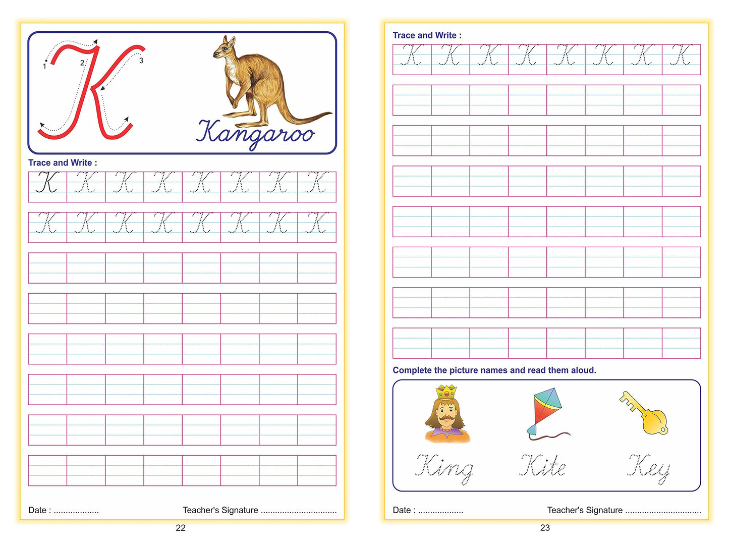 Scholars Hub Cursive Writing Book (Practice)- Alphabet Cursive Writing. (Capital) & Alphabet Cursive Writing. (Small) (Set Of 2 Books) ( Ages 3-6) | 112 Pages - Dista