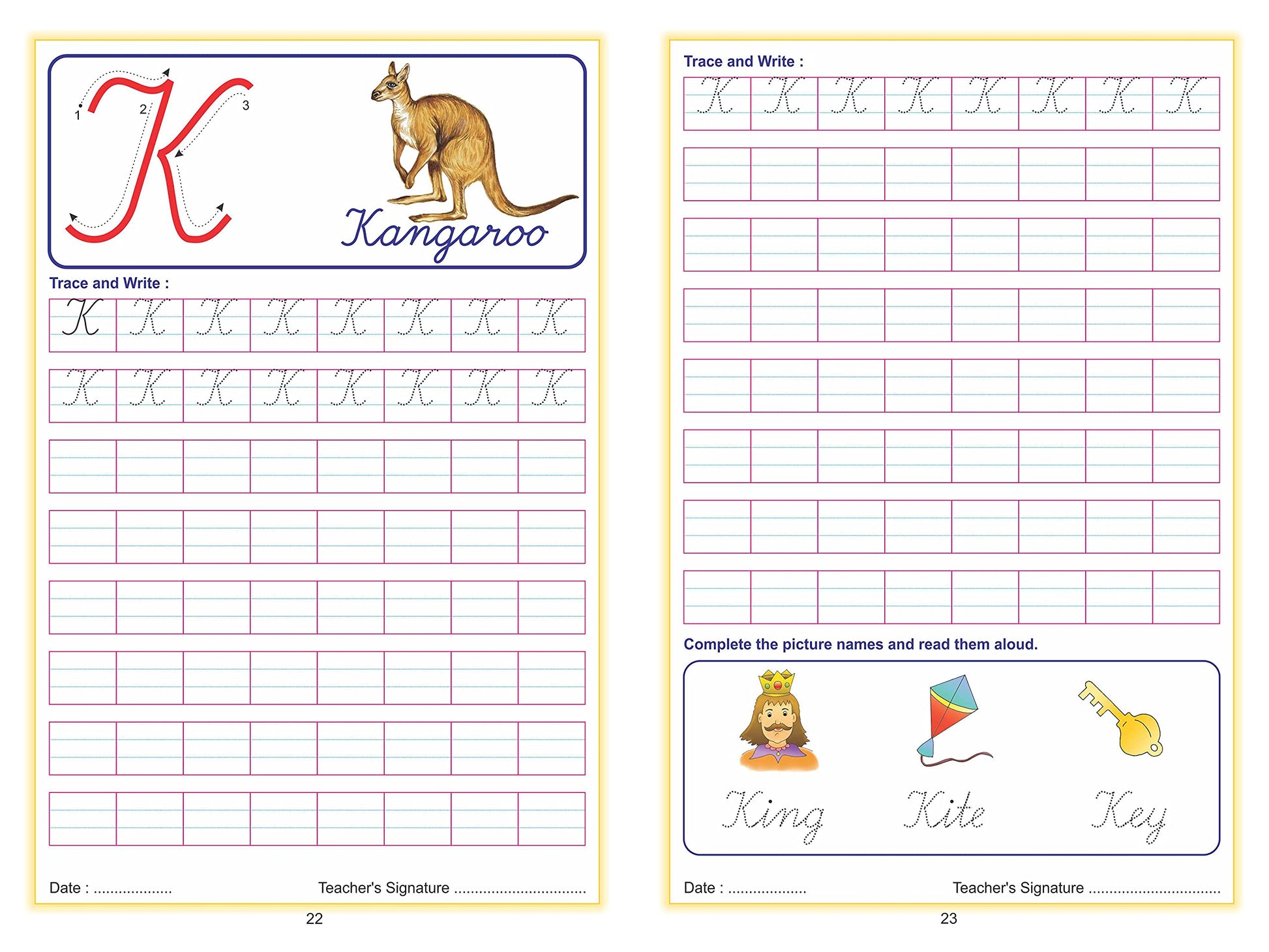 Scholars Hub Cursive Writing Book (Practice)- Alphabet Cursive Writing. (Capital) & Alphabet Cursive Writing. (Small) (Set Of 2 Books) ( Ages 3-6) | 112 Pages - Dista