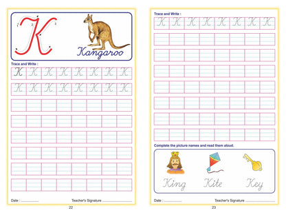 Scholars Hub Cursive Writing Book (Practice)- Alphabet Cursive Writing. (Capital) & Alphabet Cursive Writing. (Small) (Set Of 2 Books) ( Ages 3-6) | 112 Pages - Dista