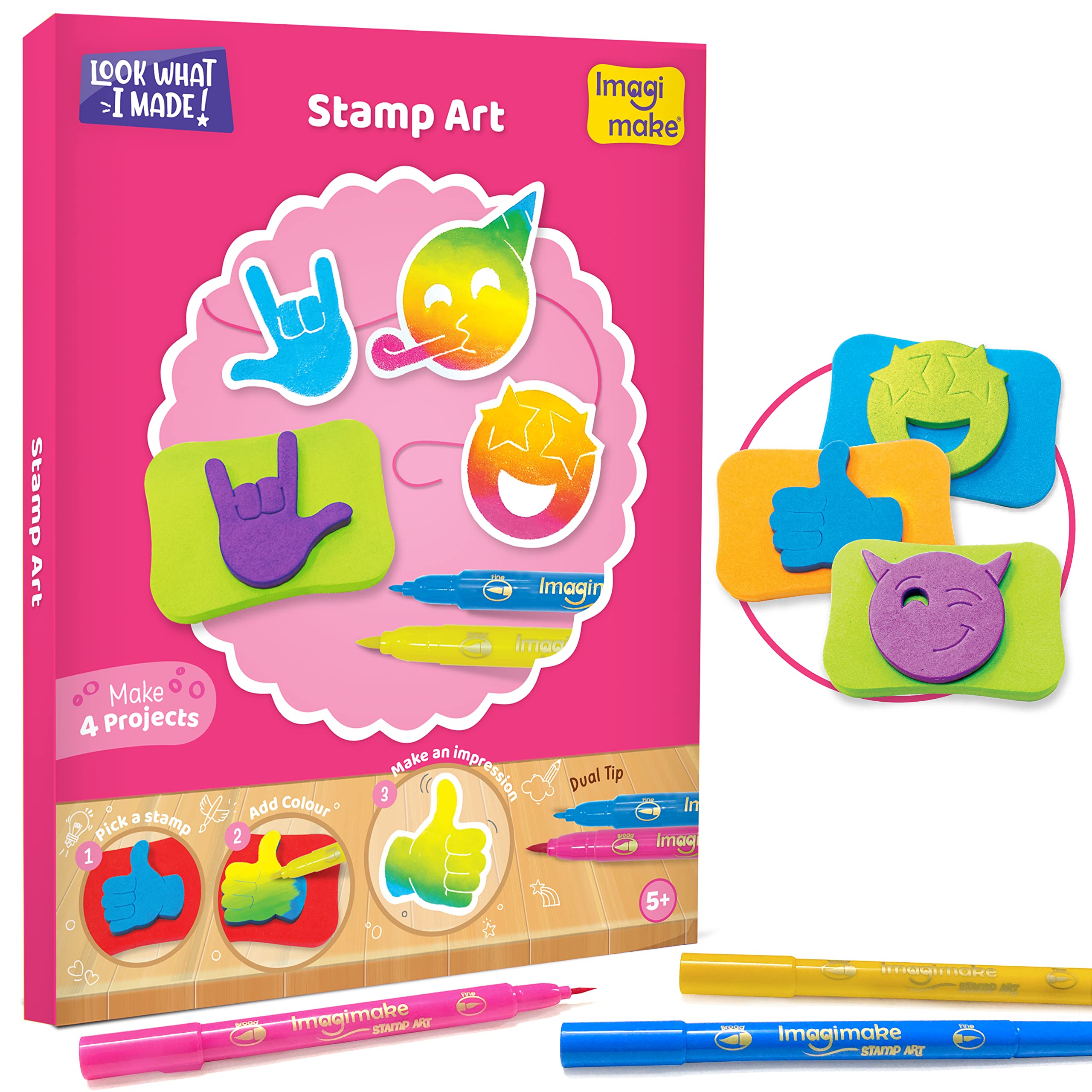 Imagimake Craft Kit - Arts and Crafts for Kids Ages 5+ - Air Dry Clay, Paper Quilling, Stamp Art - 3-in-1 Arts and Crafts Kit - Gifts for 5, 6, 7, 8 Year Olds