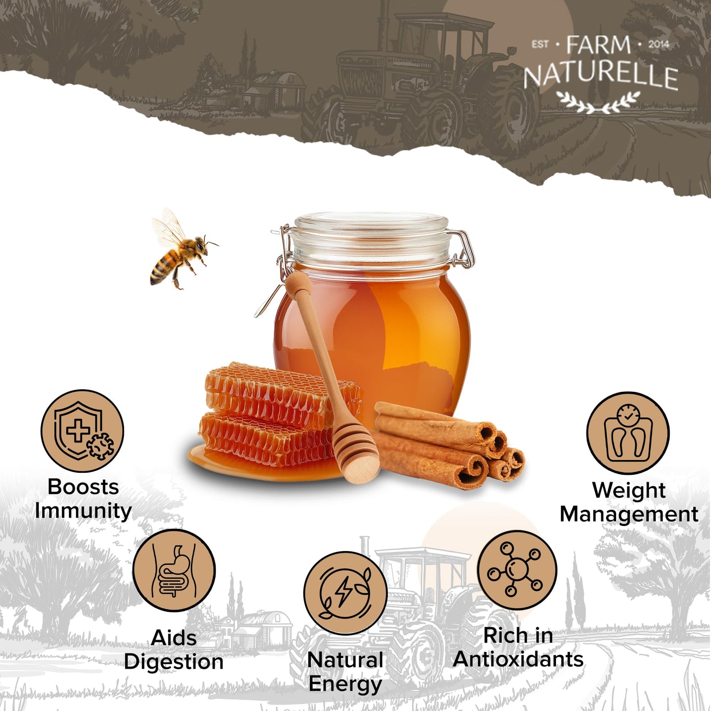 Farm Naturelle Immunity Herbs Infused In Wild Forest Honey - Distacart