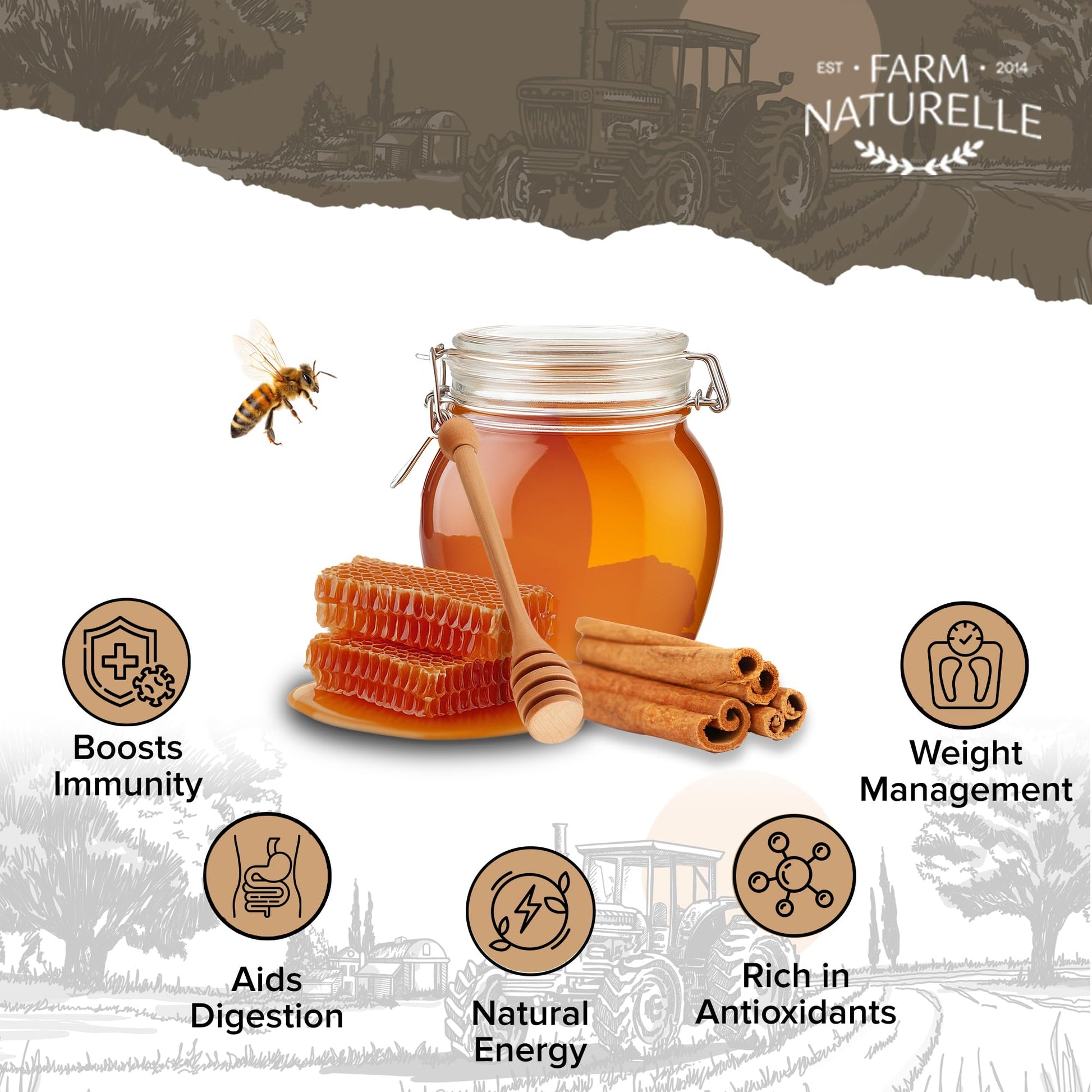 Farm Naturelle Immunity Herbs Infused In Wild Forest Honey - Distacart