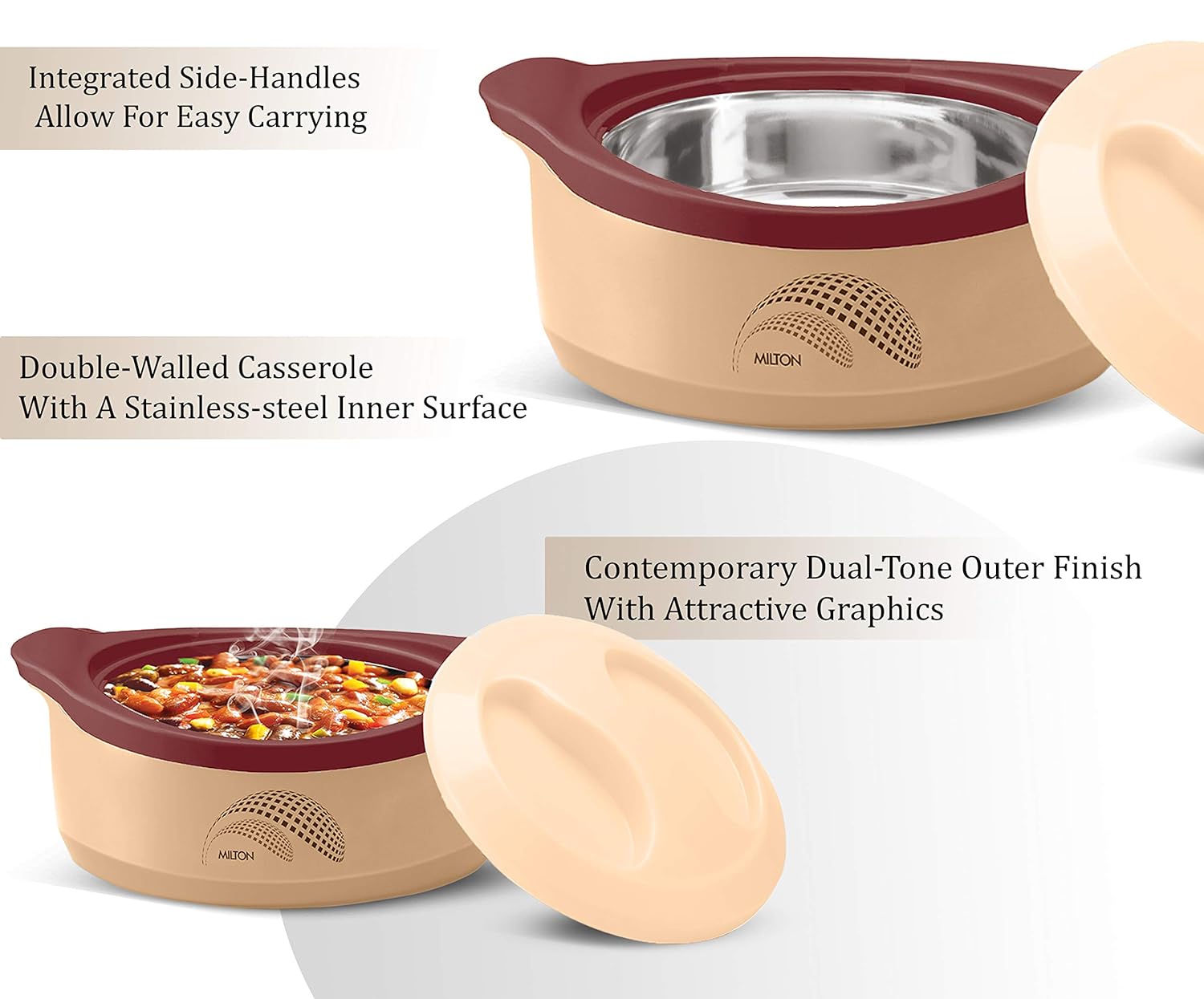 Milton New Marvel 1000 Inner Steel Casserole For Roti/Chapati - Brown Color - Distacart
