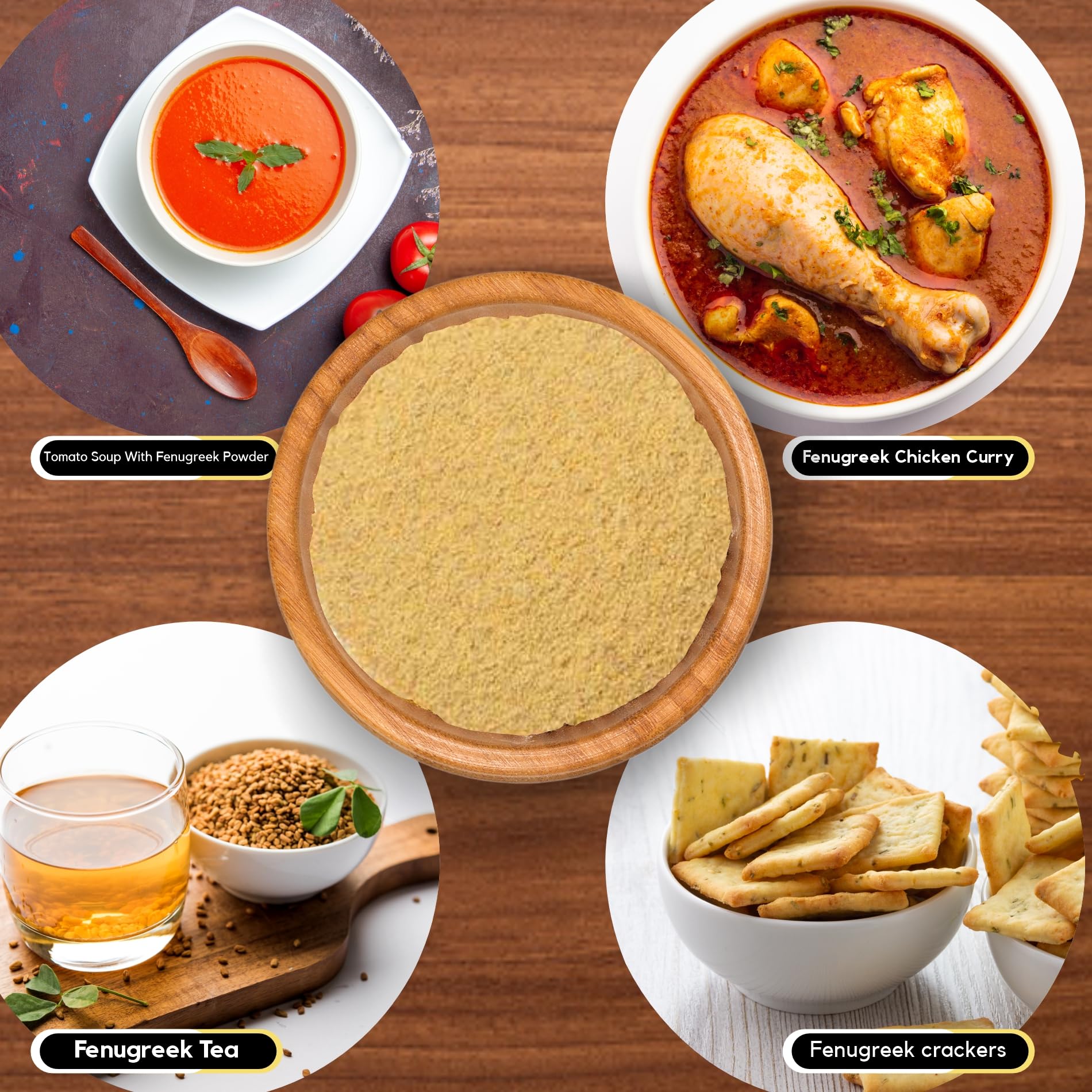 Organic Zing Fenugreek Powder Also Known As Methi Seed Powder, Trigonella Foenum-Graecum | Vegan | Preservative Free | Resealable Pack