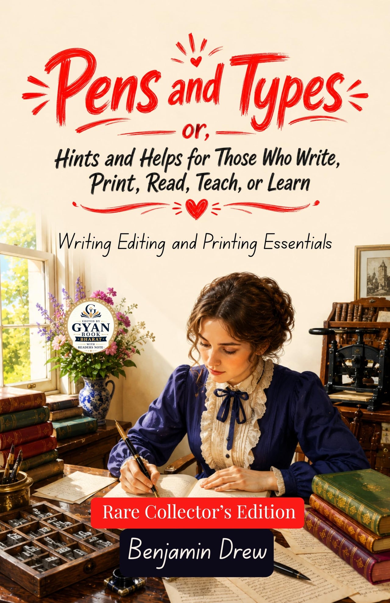 Pens and Types; or, Hints and Helps for Those Who Write, Print, Read, Teach, or Learn : Writing Editing and Printing Essentials (Edited by Gyan Book Bharat with Readers Note) - Benjamin Drew - Dista