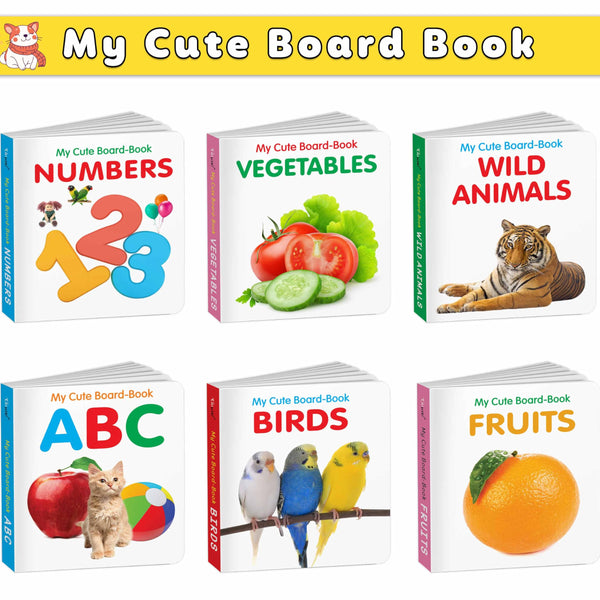 Pocket Board Book Set of ABC, Numbers, Fruits, Vegetables, Wild Animals, Birds - Kids educational board book, Preschool learning books, Preschool Kids Books Children | books