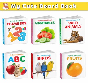 Pocket Board Book Set of ABC, Numbers, Fruits, Vegetables, Wild Animals, Birds - Kids educational board book, Preschool learning books, Preschool Kids Books Children | books