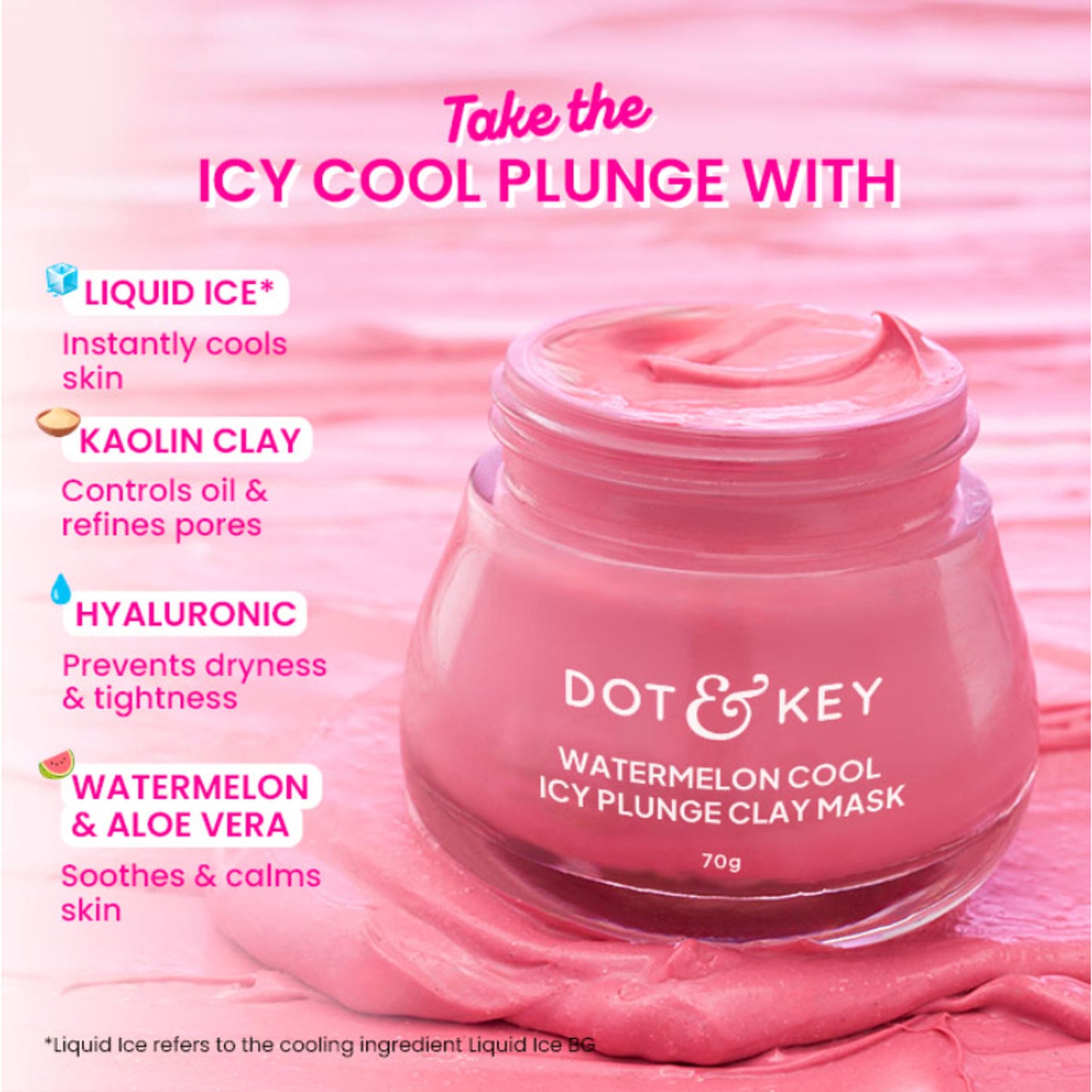 Dot & Key Watermelon Cool Icy Plunge Clay Mask - Dista