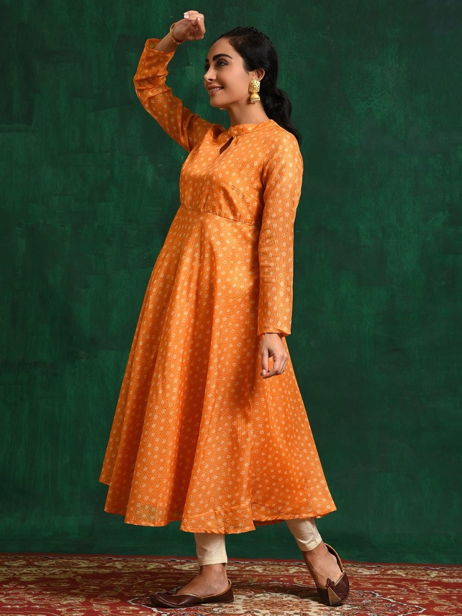 Aks Ethnic Motifs Keyhole Neck Flared Anarkali Kurta - Distacart