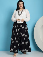 Thumbnail for TAG 7 Printed Pure Cotton Flared Palazzo