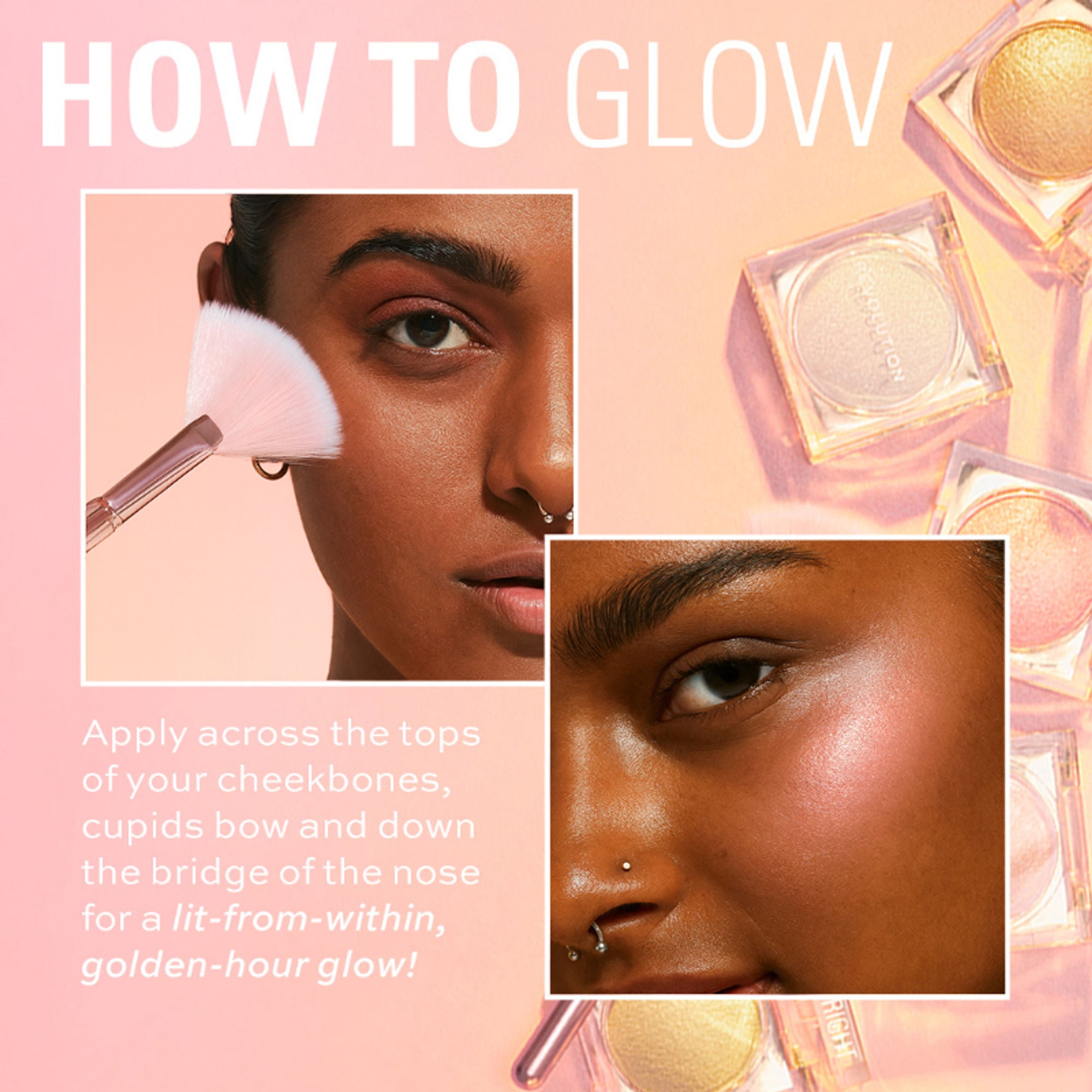 Makeup Revolution Beam Bright Highlighter - Pink Seduction