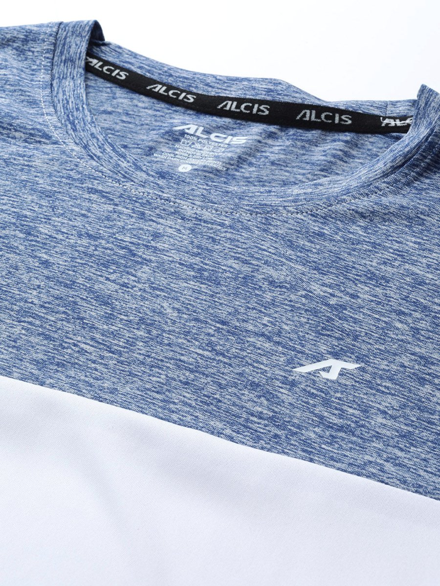 Alcis Men Colourblocked Dry Tech Slim Fit Sports T-shirt - Distacart