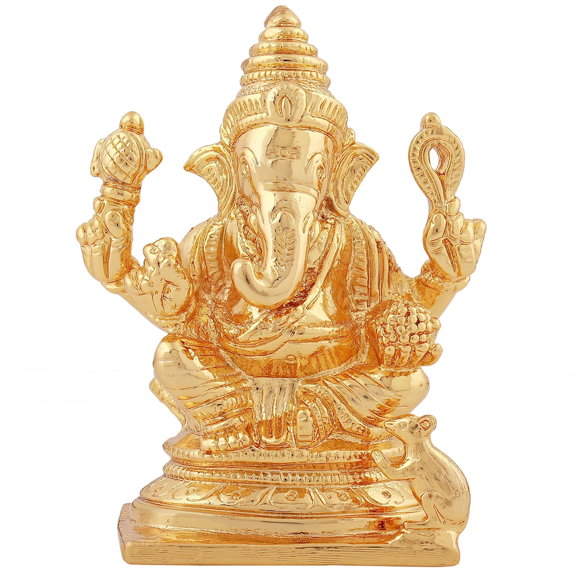 Estele Gold-Polished Spiritual Lord Ganesha Idol for Gifts & HouseWarming/Home/Office Decors - Distacart