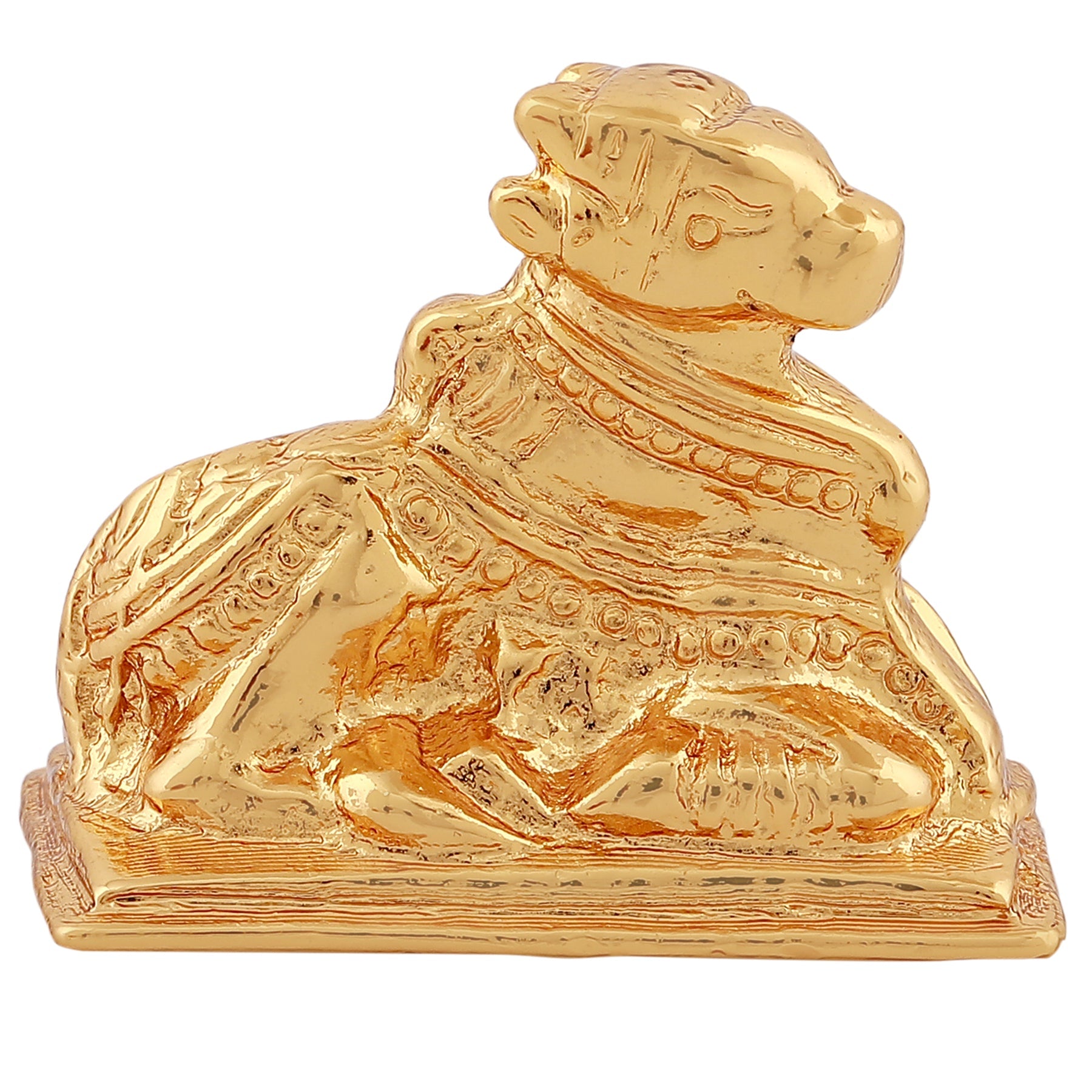 Estele Gold-Polished Lord Nandikeshwara Idol for Home/Car Decor - Distacart