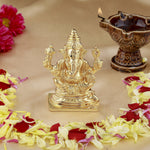 Thumbnail for Estele Gold-Polished Spiritual Lord Ganesha Idol for Gifts & HouseWarming/Home/Office Decors - Distacart