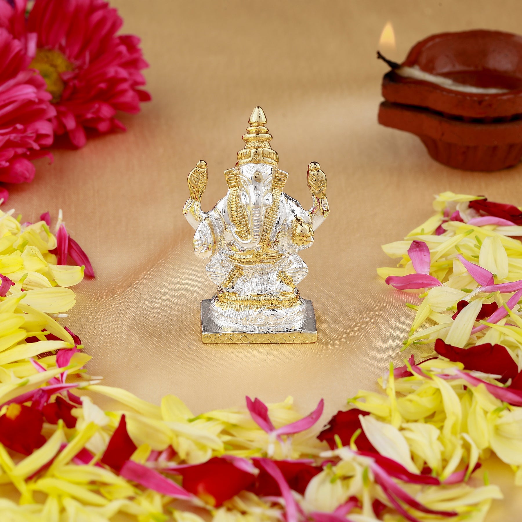 Estele Gold-Polished Spiritual Lord Bal Ganesha Idol for Gifts & HouseWarming/Home/Office Decors - Distacart