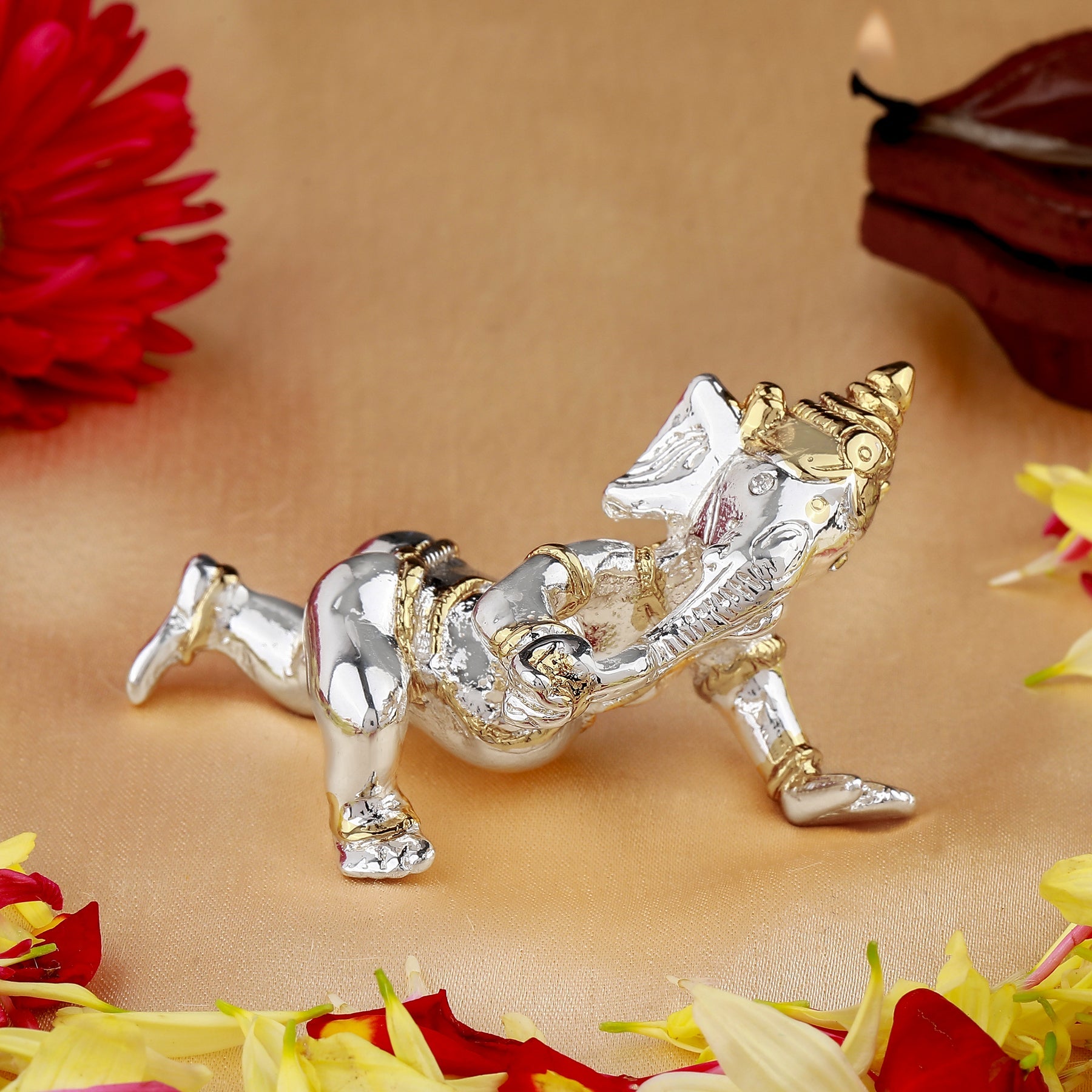 Estele Gold-Polished Spiritual Lord Bal Ganesha Idol for Gifts & HouseWarming/Home/Office Decors - Distacart