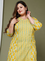Thumbnail for Swasti Ethnic Motif Printed V Neck Pure Cotton Kurta